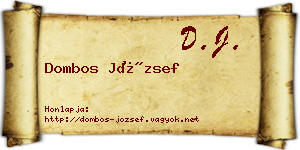 Dombos József névjegykártya